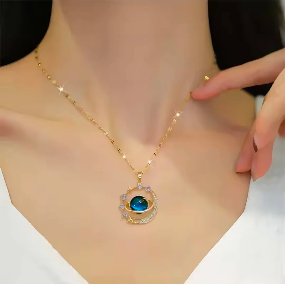 ββ¨ Cosmic Galaxy Planet Necklace πͺβ¨