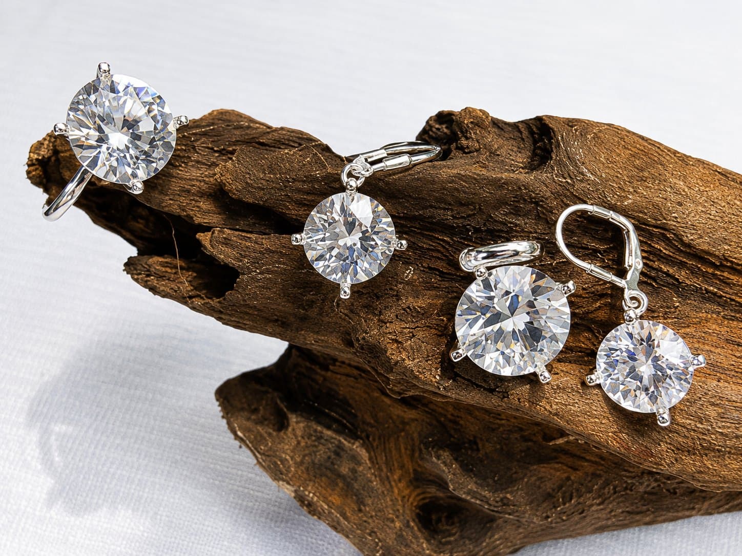 White Topaz Silver Jewelry Set