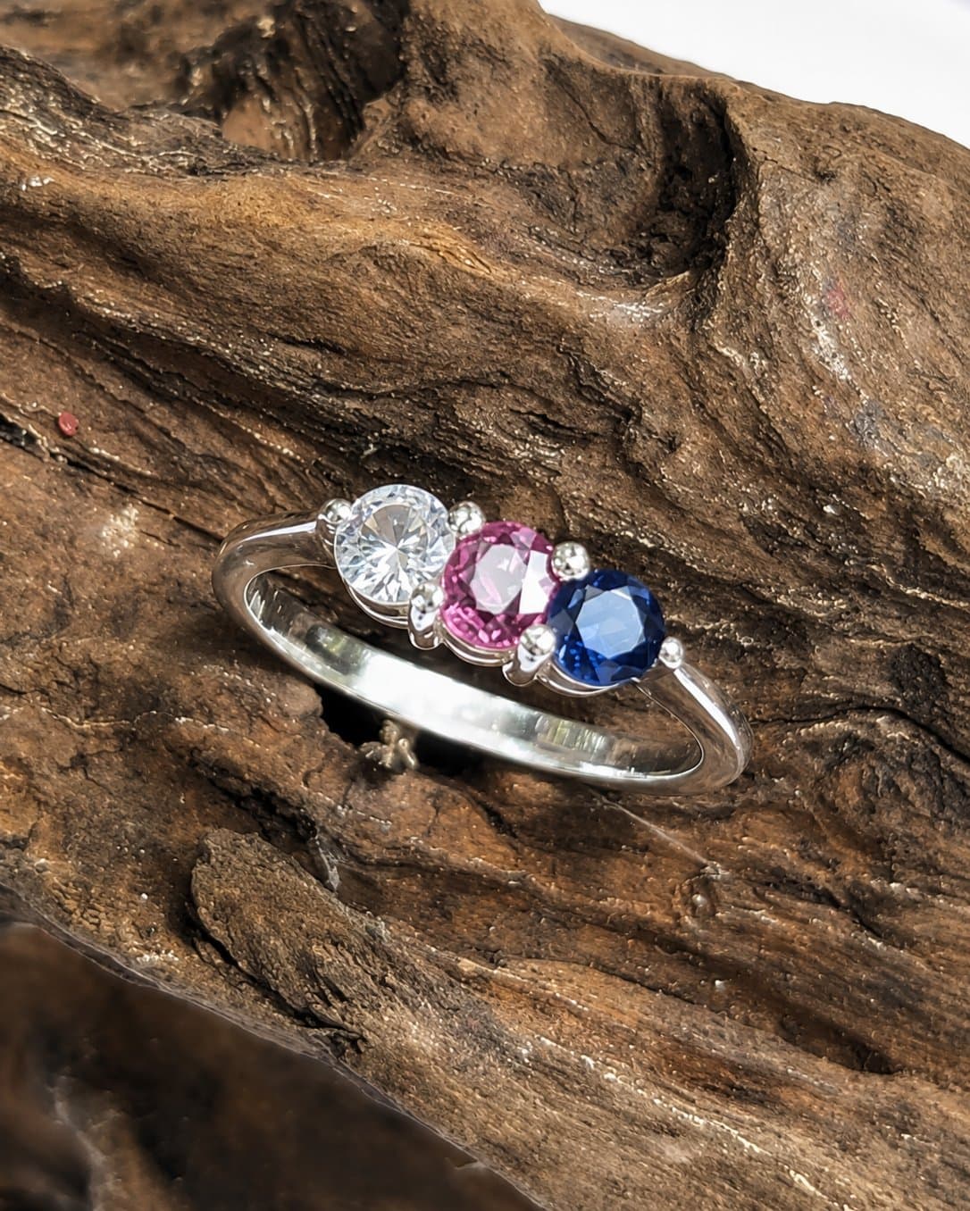 Triple Sapphire Silver Ring